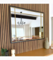 Aimi - Black & Gold Metal Rectangle Window Mirror - 95cm x 120cm