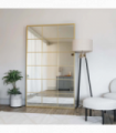 Kyō - Full Length Gold Metal Rectangle Lattice Grid Mirror - 180cm x 105cm