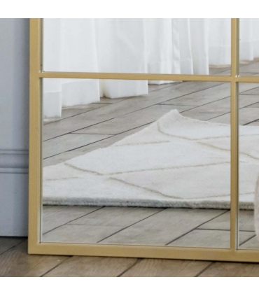 Kyō - Full Length Gold Metal Rectangle Lattice Grid Mirror - 180cm x 105cm