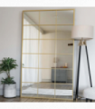 Kyō - Full Length Gold Metal Rectangle Lattice Grid Mirror - 180cm x 90cm.