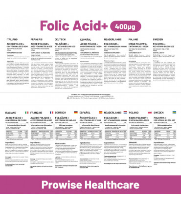 Folic Acid Tablets 400 mcg - 400 Vegan Vitamin B9 Tablets