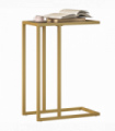 HOMCOM C-Shaped Side Table, End Table with Tempered Glass Tabletop, Gold