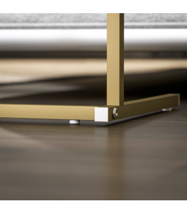 HOMCOM C-Shaped Side Table with Charging Station, Modern Bedside Table