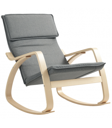 HOMCOM Comfortable Relax Rocking Chair with High Back, Grey