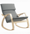HOMCOM Comfortable Relax Rocking Chair with High Back, Grey