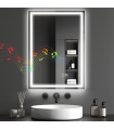 HOMCOM 500 x 700 mm Bathroom Mirror with Bluetooth Lights Demister Pad