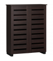 HOMCOM Shoe Storage Cabinet with Slatted Doors for 15 Pairs of Shoes Brown
