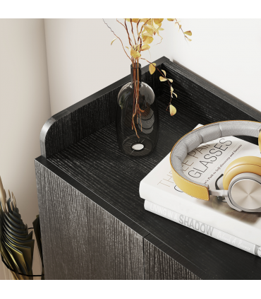 HOMCOM Shoe Storage Cabinet Footwear Rack Stand w/Adjustable Shelves Black