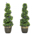 HOMCOM Set of 2 Decorative Artificial Plants with Lavender and Pot, 90cm