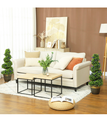 HOMCOM Set of 2 Decorative Artificial Plants with Lavender and Pot, 90cm