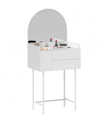 HOMCOM Makeup Vanity Table with Mirror Drawers Modern Dressing Table White