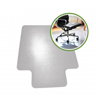 Cleartex TrYlok Rectangular Lipped PVC Chair  Mat for Low Pile Carpets up to 6mm - 120 x 90cm