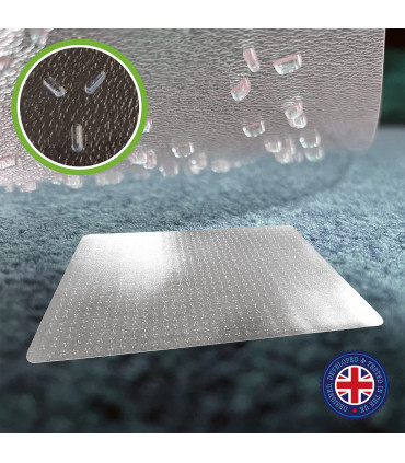 Cleartex® TrYlok® Rectangular PVC Chair  Mat for Low Pile Carpets up to 6mm - 150 x 116 cm