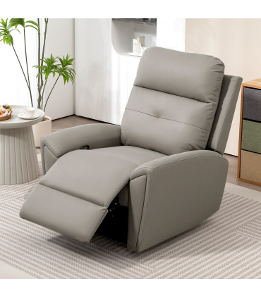HOMCOM Recliner Armchair, Manual Reclining Chair for Living Room, Grey