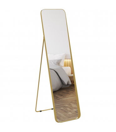 HOMCOM Rectangular Full Length Mirror for Bedroom, 40 x 160 cm, Gold Tone