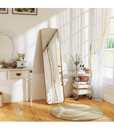 HOMCOM Rectangular Full Length Mirror for Bedroom, 40 x 160 cm, Gold Tone