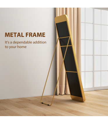HOMCOM Rectangular Full Length Mirror for Bedroom, 40 x 160 cm, Gold Tone