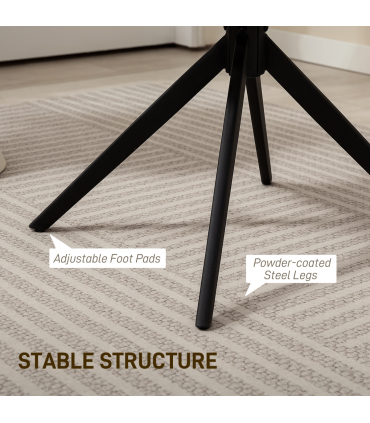 HOMCOM 360 Degree Swivel Accent Chair, Teddy Fleece Fabric Armchair, White