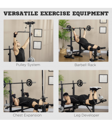 HOMCOM Adjustable Weight Bench Multifunction Full Body Workout Bench