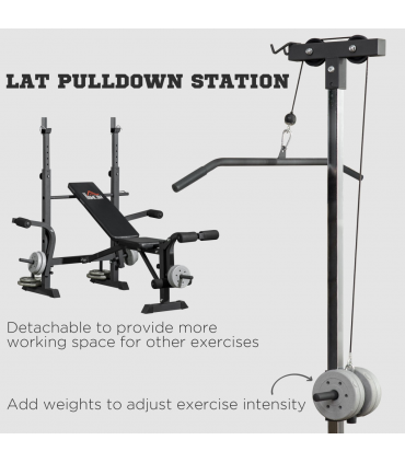 HOMCOM Adjustable Weight Bench Multifunction Full Body Workout Bench
