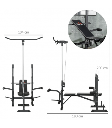 HOMCOM Adjustable Weight Bench Multifunction Full Body Workout Bench