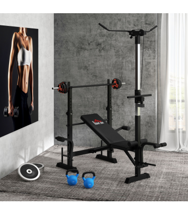 HOMCOM Adjustable Weight Bench Multifunction Full Body Workout Bench