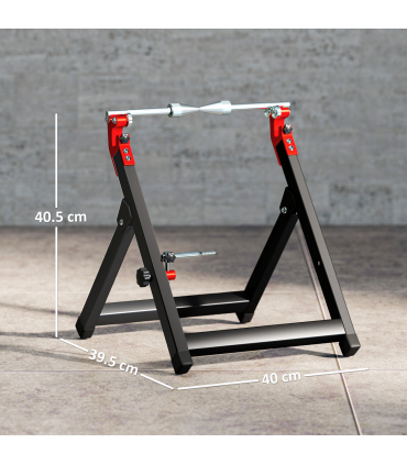 HOMCOM Steel Motorcycle Wheel Balancer Truing Stand with Spoke Wrench, Black