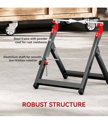 HOMCOM Steel Motorcycle Wheel Balancer Truing Stand with Spoke Wrench, Black