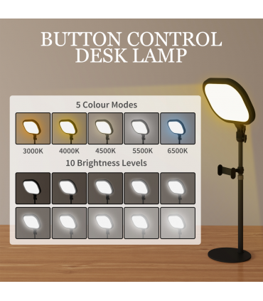 HOMCOM Bedside Table Lamp with 5 Colour Modes & 10 Brightness Levels, Black