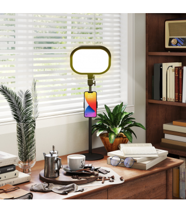 HOMCOM Bedside Table Lamp with 5 Colour Modes & 10 Brightness Levels, Black