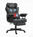 HOMCOM Massage Office Chair, Heated Reclining Desk Chair, Black