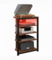 HOMCOM TV Stand with Lights, 4-Tier Storage Shelves for TVs up to 29"