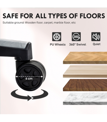 HOMCOM Gamer Computer Chair, Gaming Chair with Swivel Wheels, Pale Pink