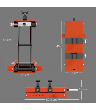 HOMCOM 500 kg Motorcycle Scissor Lift Jack, Steel Motorbike Lifting Stand