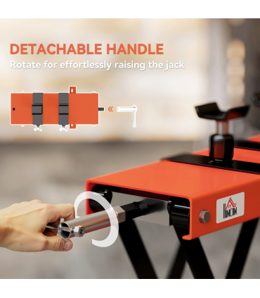 HOMCOM 500 kg Motorcycle Scissor Lift Jack, Steel Motorbike Lifting Stand