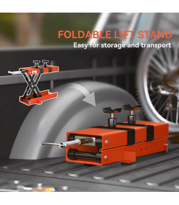 HOMCOM 500 kg Motorcycle Scissor Lift Jack, Steel Motorbike Lifting Stand