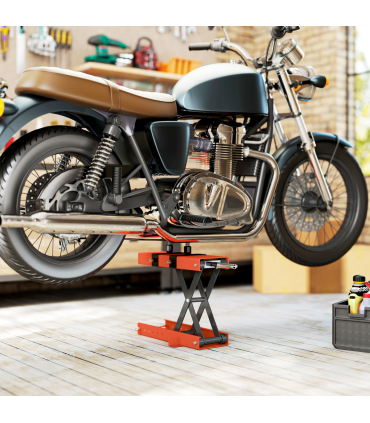 HOMCOM 500 kg Motorcycle Scissor Lift Jack, Steel Motorbike Lifting Stand