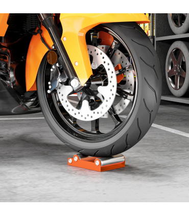 HOMCOM Motorcycle Wheel Roller Stand for Tyre Cleaning and Chain Lubrication