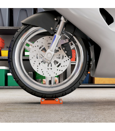 HOMCOM Motorcycle Wheel Roller Stand for Tyre Cleaning and Chain Lubrication