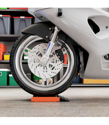 HOMCOM Motorcycle Wheel Roller Stand for Tyre Cleaning and Chain Lubrication