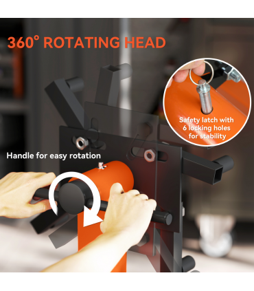 HOMCOM 570 kg Rotating Engine Stand with Adjustable Head, Orange