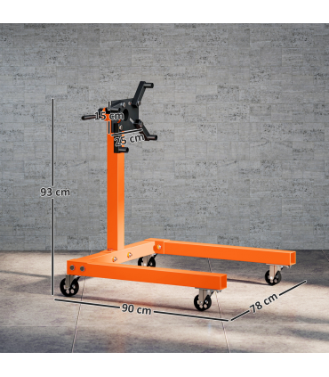 HOMCOM 570 kg Rotating Engine Stand with Adjustable Head, Orange