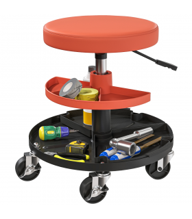 HOMCOM Rolling Mechanic Stool, 135kg Capacity Workshop Stool, Yellow