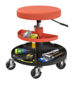HOMCOM Rolling Mechanic Stool, 135kg Capacity Workshop Stool, Yellow