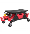 HOMCOM Rolling Mechanic Stool, 135kg Capacity Workshop Stool, Red