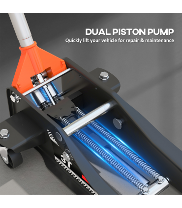 HOMCOM 3 Ton Low Profile Floor Jack, 7.5-50.5 cm Hydraulic Car Trolley Jack