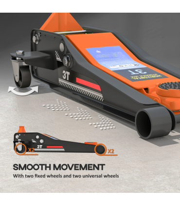 HOMCOM 3 Ton Low Profile Floor Jack, 7.5-50.5 cm Hydraulic Car Trolley Jack