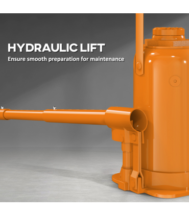 HOMCOM 12 Tonne Hydraulic Bottle Jack, 19-37 cm Car Jack Lift, Orange