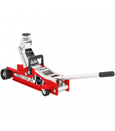 HOMCOM Hydraulic Low Profile Floor Jack, 2.5 T 80-360 mm Steel Car Jack, Red
