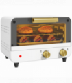 HOMCOM Small Toaster Oven, 12L Mini Countertop Oven with Glass Door, White